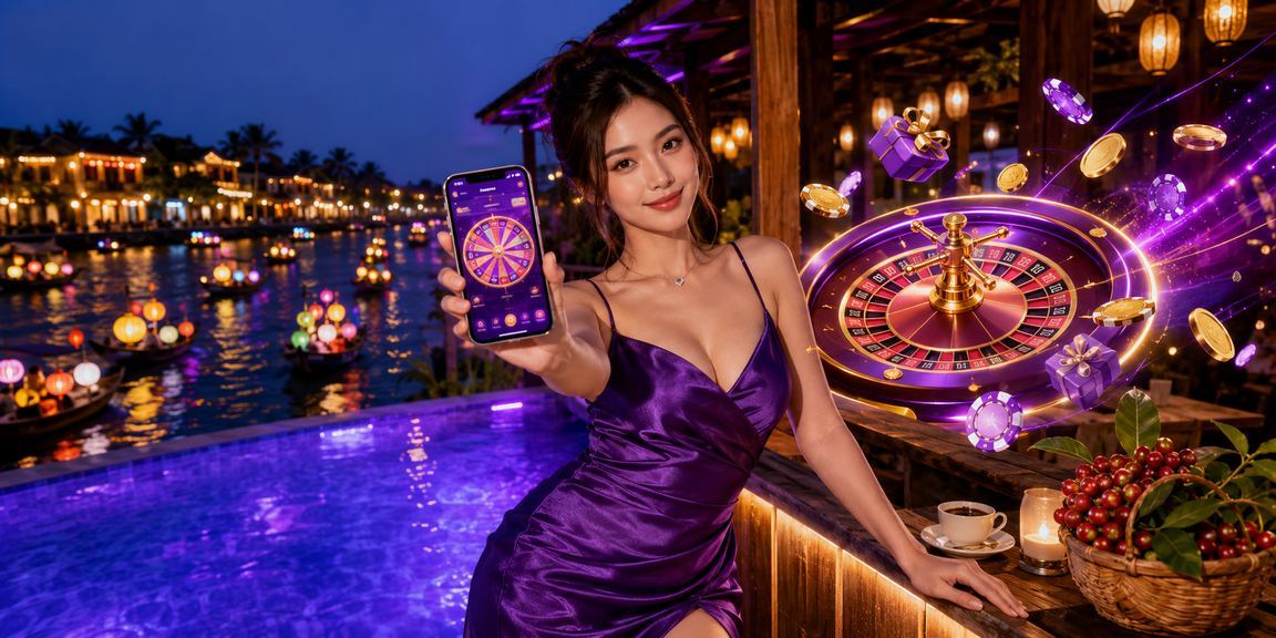 Bàn roulette tại không gian cà phê phong cách Hội An về đêm
